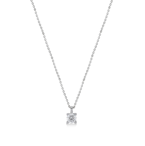 Solitär Diamant Halskette