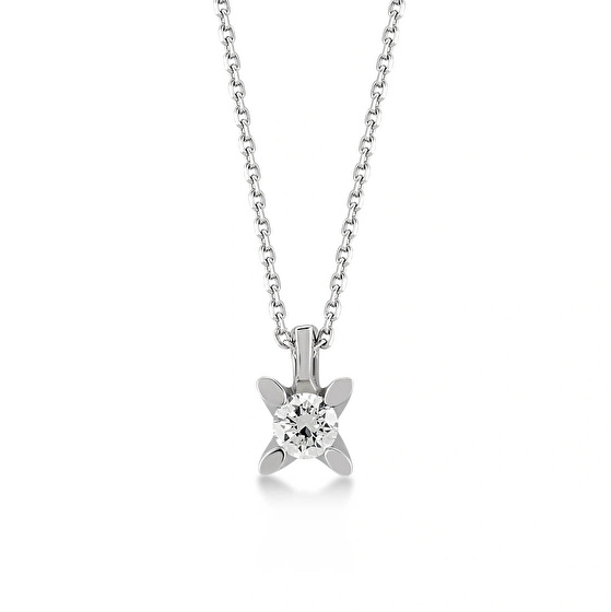 Solitär Diamant Halskette