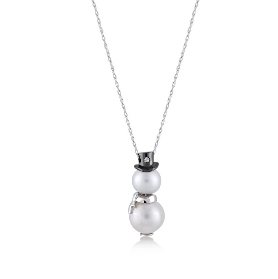 Schneemann Diamant Halskette