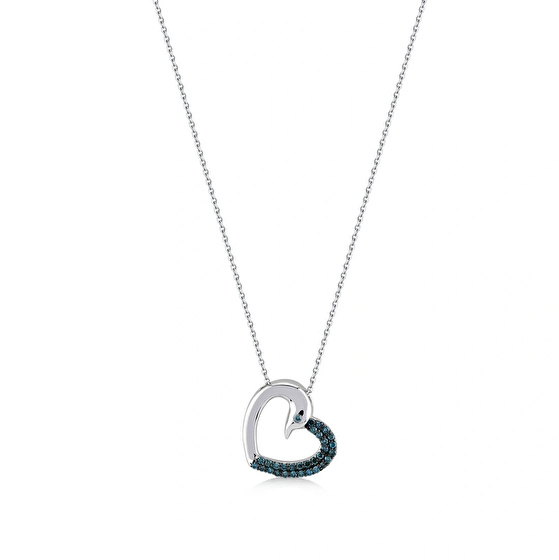 Blauer Diamant Herz Halskette