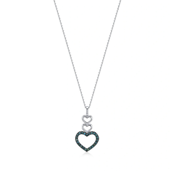 Blauer Diamant Herz Halskette