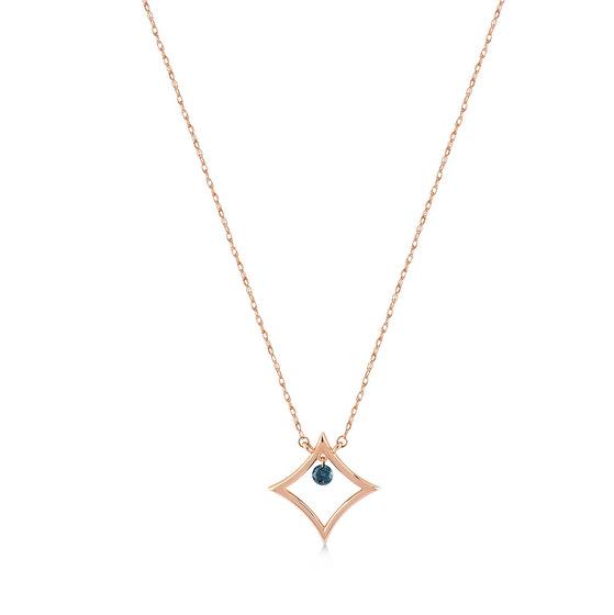 Blauer Diamant Design Halskette