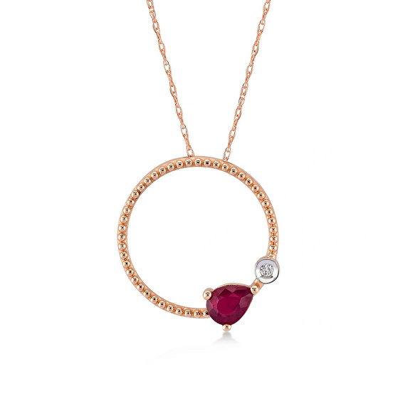 Rubin Diamant Halskette