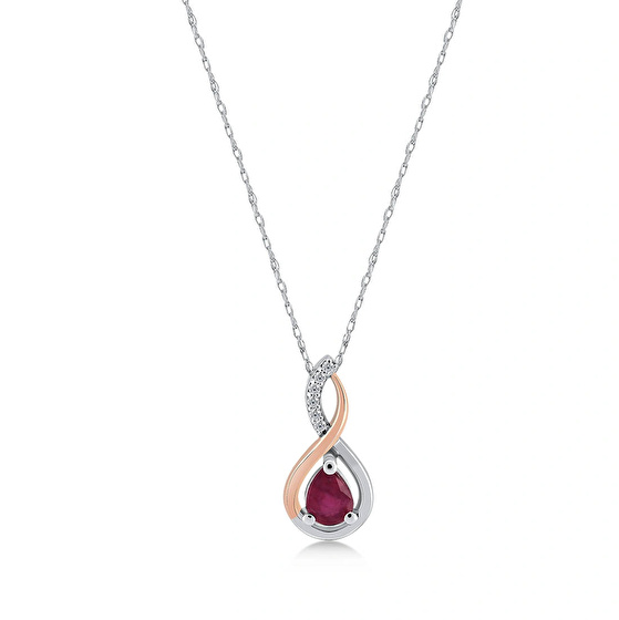 Rubin Diamant Halskette