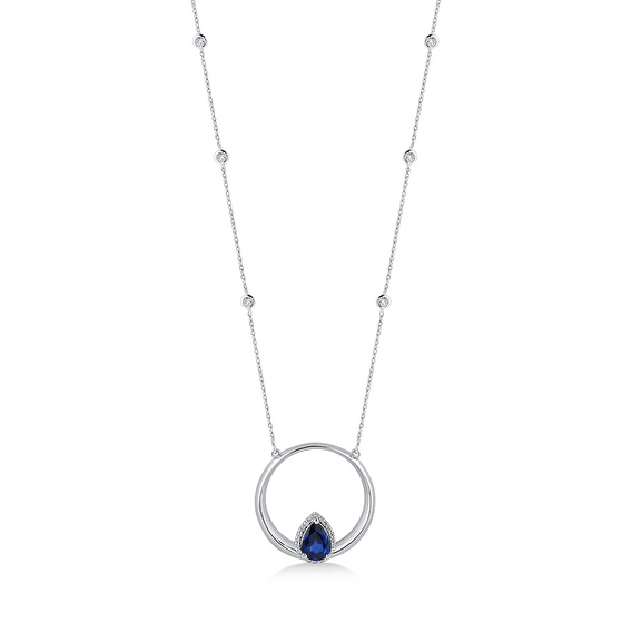 Saphir Diamant Halskette