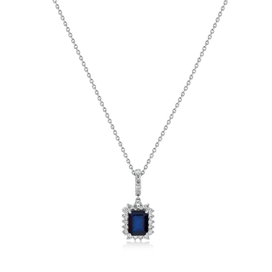 Saphir Diamant Halskette