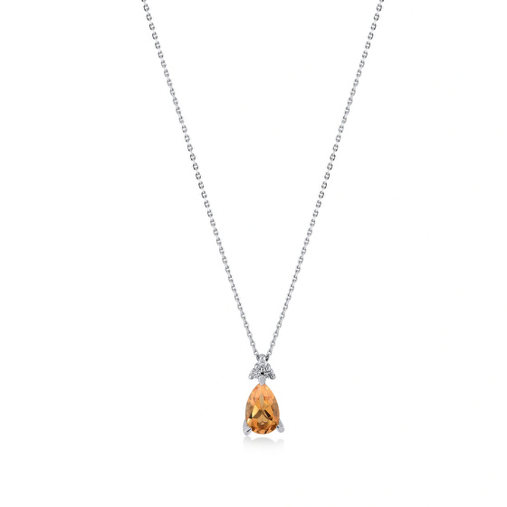 Diamant Citrin Halskette