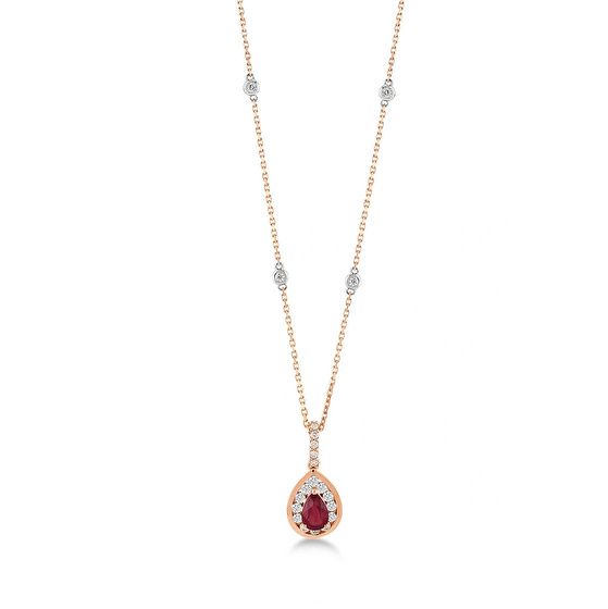 Rubin Diamant Halskette