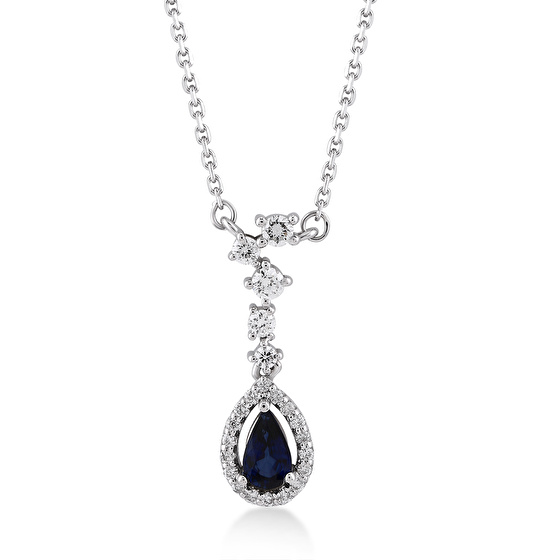 Saphir Diamant Halskette
