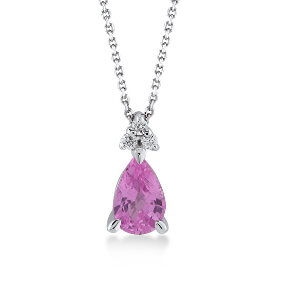 Rosa Saphir Diamant Halskette