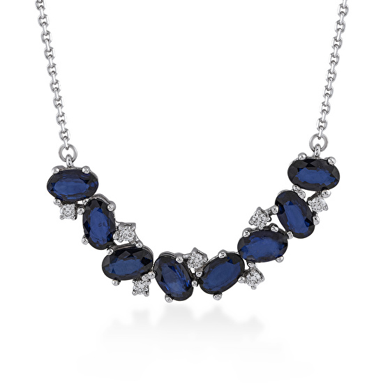 Saphir Diamant Halskette