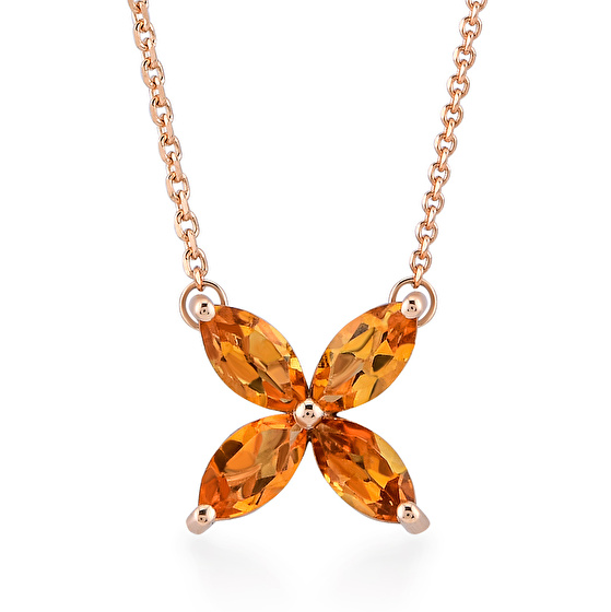 Citrin Diamant Halskette