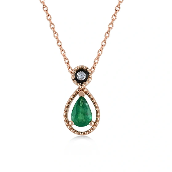 Smaragd Rose Cut Diamant Halskette
