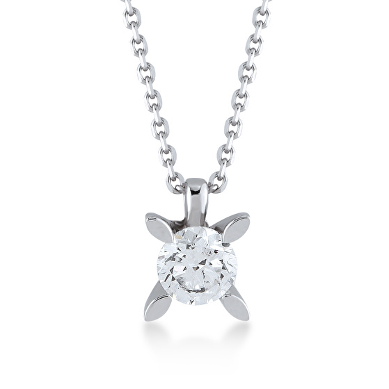 Solitär Diamant Halskette