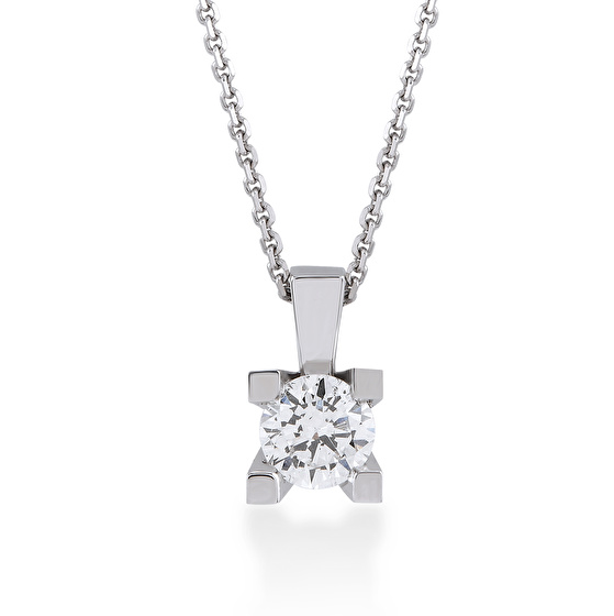 Solitär Diamant Halskette