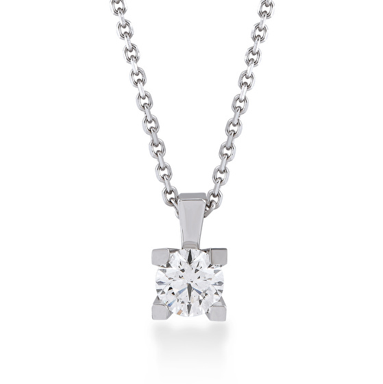 Solitär Diamant Halskette
