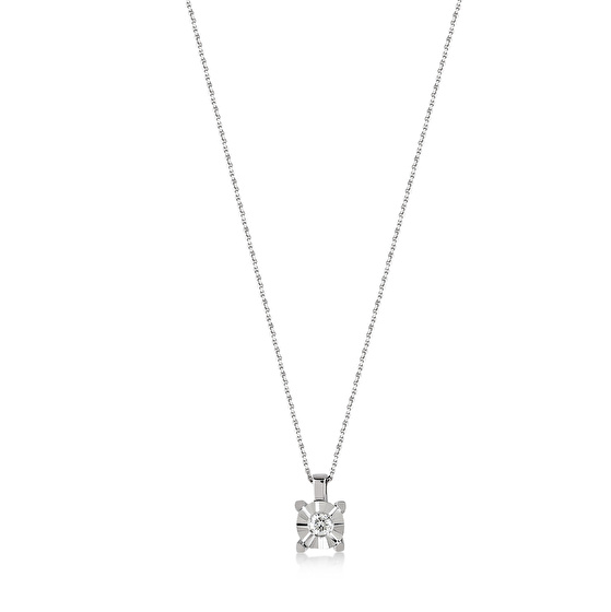 Solitär Diamant Halskette