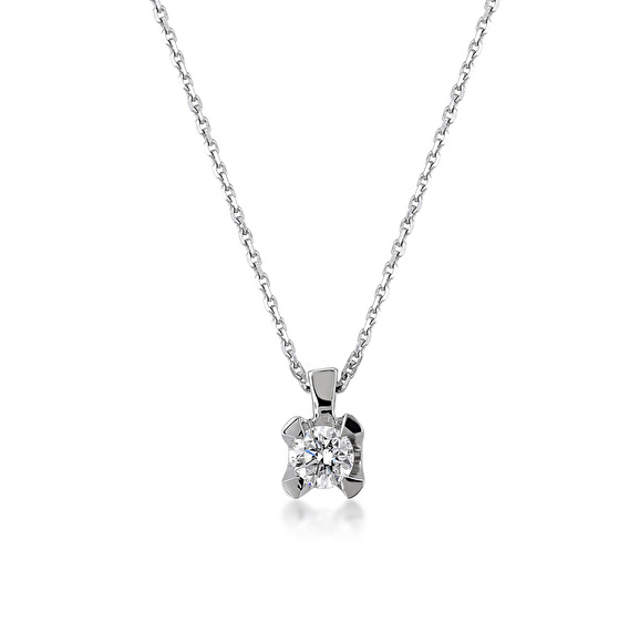 Solitär Diamant Halskette