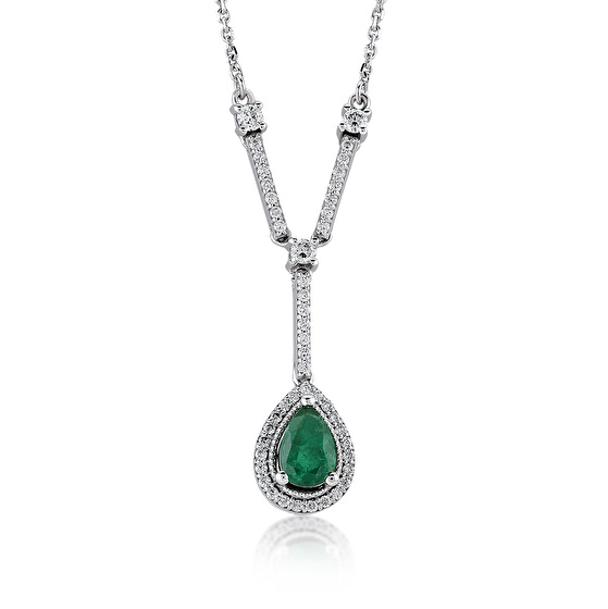 Diamant Smaragd Halskette