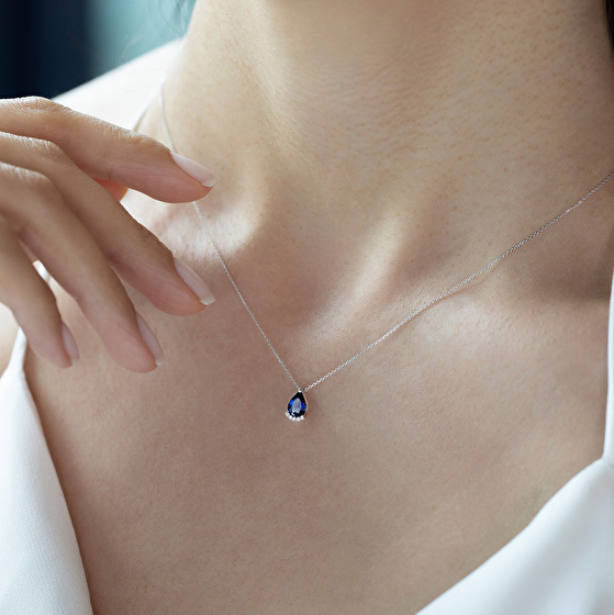 Saphir Diamant Halskette