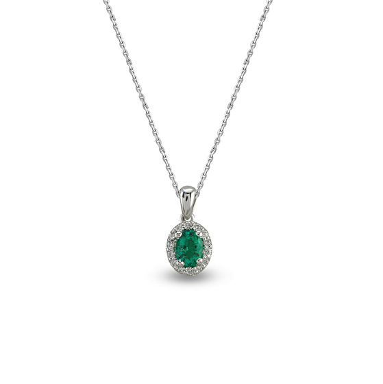 Diamant Smaragd Halskette