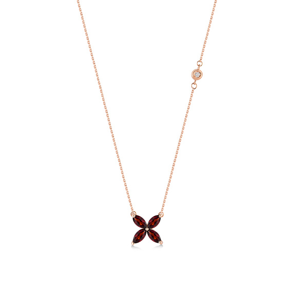 Diamant Garnet Halskette