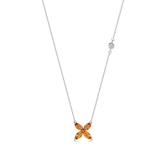 Diamant Sitrin Halskette