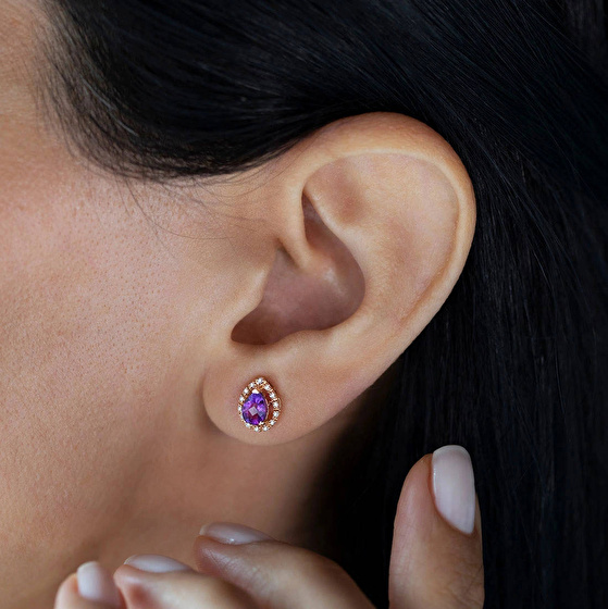 Amethyst Diamant Ohrstecker