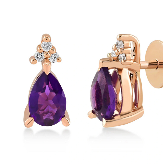 Amethyst Diamant Ohrstecker