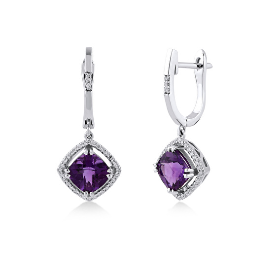 Amethyst Diamant Ohrstecker