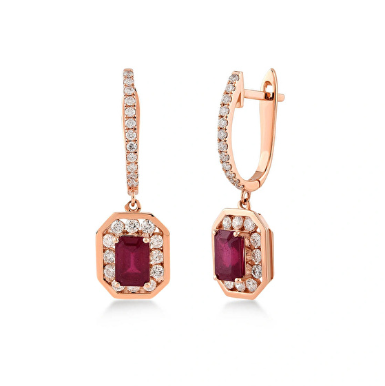 Rubin Diamant Ohrring