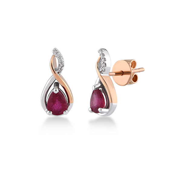 Rubin Diamant Ohrring