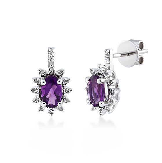 Amethyst Diamant Ohrringe