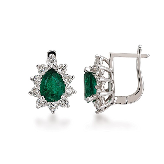 Diamant Smaragd Ohrring