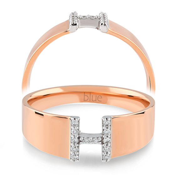 Buchstabe H Diamantring