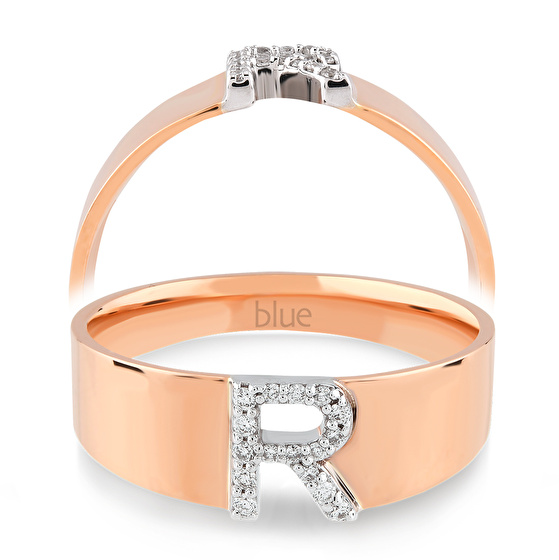 Buchstabe R Diamantring