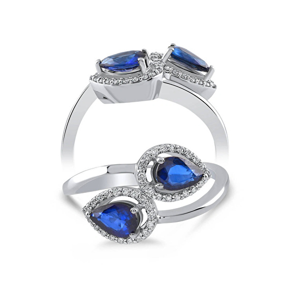 Saphir Diamantring
