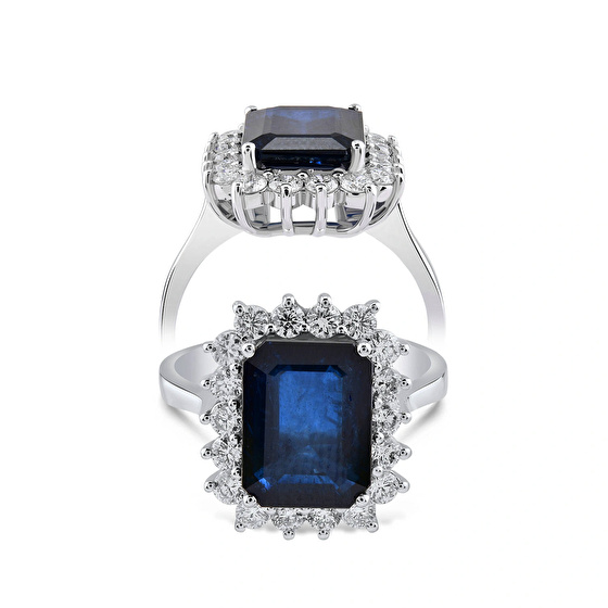 Saphir Diamantring