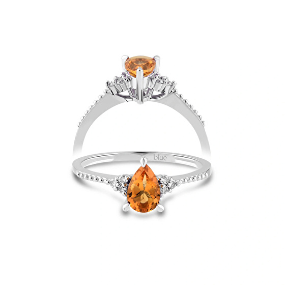 Citrin Diamantring