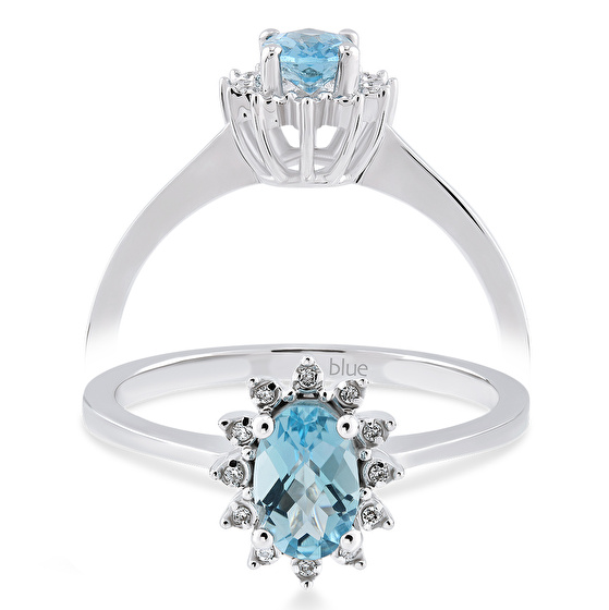Blauer Topas Diamantring