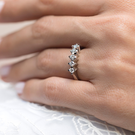 Fünfstein Diamantring