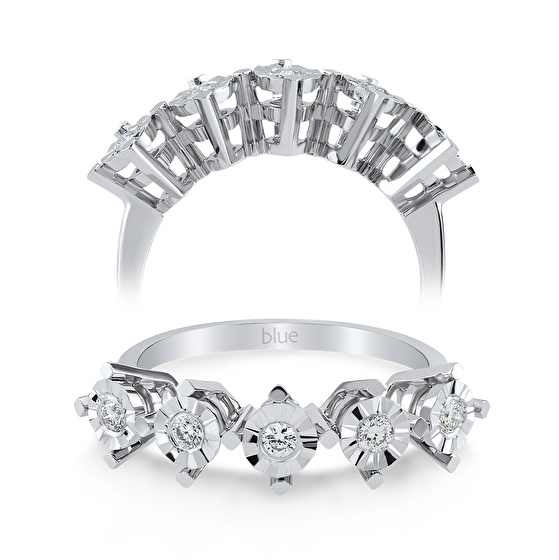 Fünfstein Diamantring