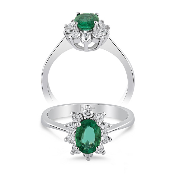 Smaragd Diamantring