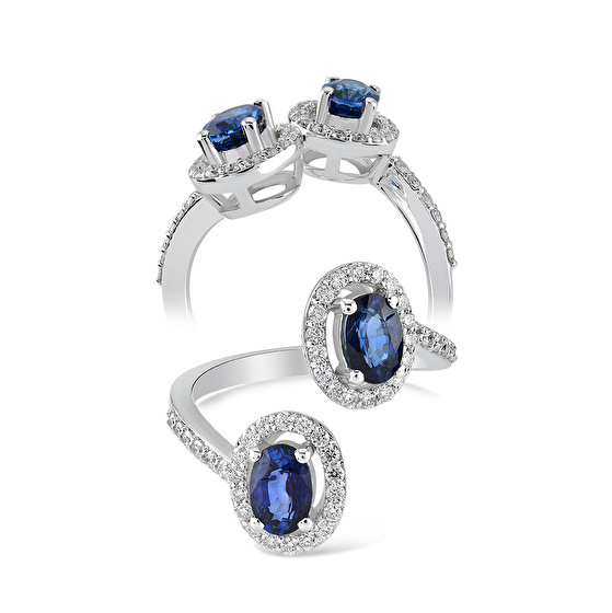 Exklusiv Design Saphir Diamantring