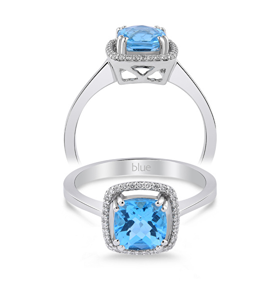 Blue Topas Diamantring