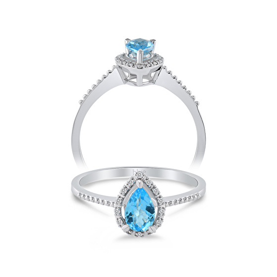 Blue Topas Diamantring