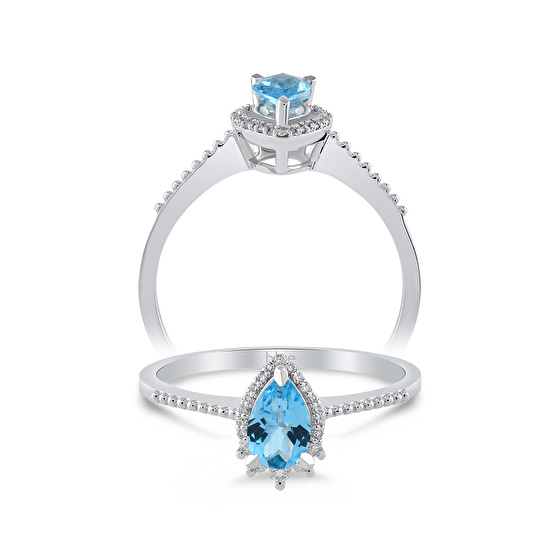 Blue Topas Diamantring