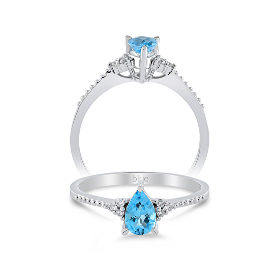 Blue Topas Diamantring