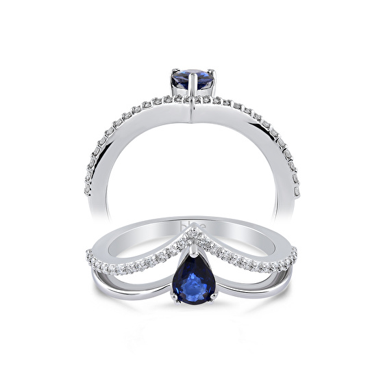 Exklusiv Design Saphir Diamantring