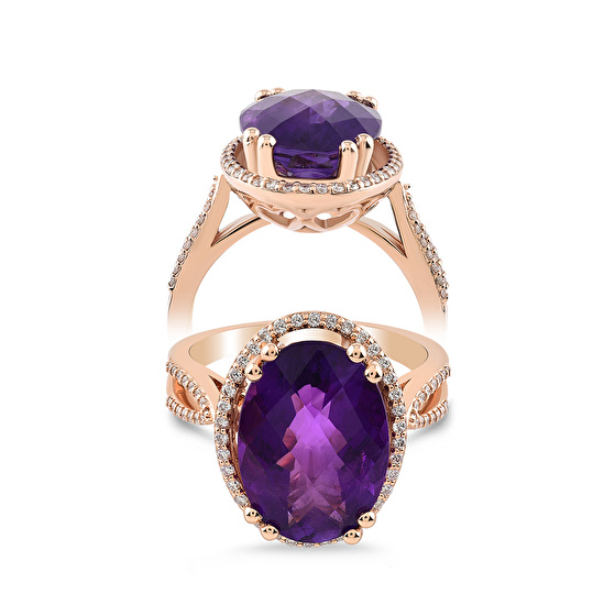 Amethyst Diamantring